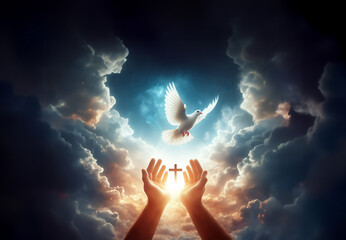 Wall Mural - The Holy Spirit descended from heaven like a dove