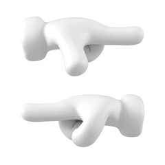 Poster - White emoji hand showing or pointing right gesture isolated. Close up arm icon, symbol, signal and sign. 3d rendering.