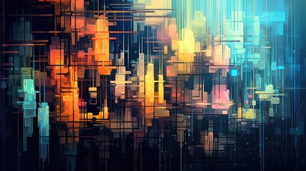 Abstract pixel art background