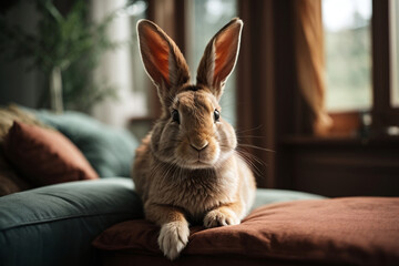 rabbit on the couch