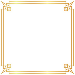 Wall Mural - vector chinese gold border design with transparent background