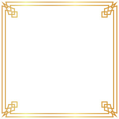 Wall Mural - vector chinese gold border design with transparent background