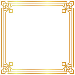 Wall Mural - vector chinese gold border design with transparent background
