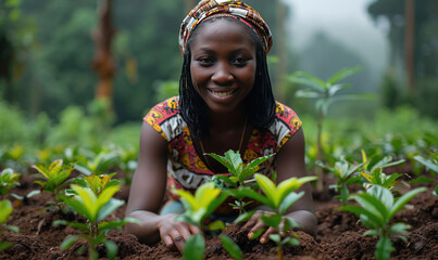 woman smiling-farm concept