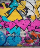 Fototapeta Młodzieżowe - graffiti wall abstract background, Generative Ai not real photo, idea for artistic pop art background backdrop, Graffiti Paint on Street Wall.Generative Ai (3)