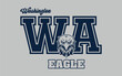 Washington eagle logo vector. Hand lettering design for t-shirt hoodie baseball cap jacket