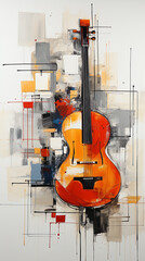 Wall Mural - Violin, art painting, esoteric background.