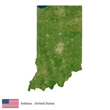 Indiana, States Of America Topographic Map (EPS)