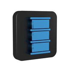 Wall Mural - Blue Barrel oil icon isolated on transparent background. Black square button.