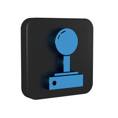 Canvas Print - Blue Joystick for arcade machine icon isolated on transparent background. Joystick gamepad. Black square button.