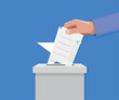 Somalia election concept. Hand puts vote bulletin