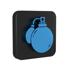 Poster - Blue Perfume icon isolated on transparent background. 8 March. International Happy Women Day. Black square button.