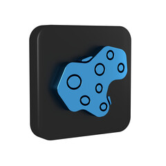 Canvas Print - Blue Asteroid icon isolated on transparent background. Black square button.