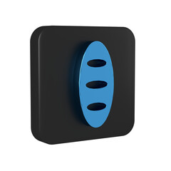 Sticker - Blue Bread loaf icon isolated on transparent background. Black square button.