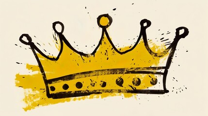 Single line black and yellow crown