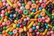 Assorted candy display background