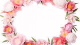 Fototapeta Tulipany - Floral frame with decorative flowers, decorative flower background pattern, floral border background