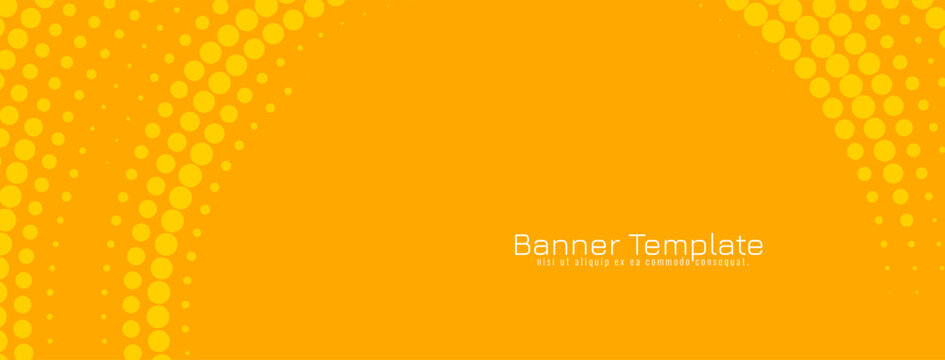 Abstract colorful halftone design yellow banner template