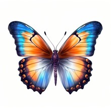 Blue And Orange Butterfly