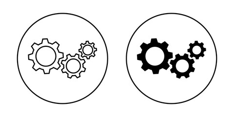 Poster - Set of gear icon vector on circle line