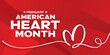 American heart month, vector, poster, theme, banner, 
social media post, logo, concept design template 
for February heart month with red abstract background, heart outline clipart, heart sketch