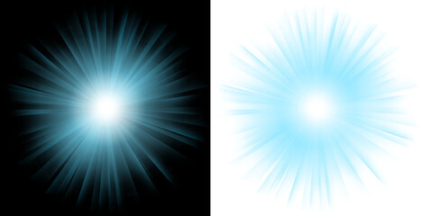 Wall Mural - shining light with blue glow color