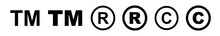Register R, Trademark Tm And Copyright C Mark Vector Symbol In Round Circle.