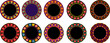 © Kristina Yu - Set of decorative round mandalas in traditional mexican style with copy space. Day of the dead theme vector