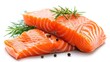 © buraratn - salmon, trout, steak, slice of fresh raw fish, isolated on white background