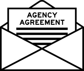 Sticker - Envelope and letter sign with word agency agreement as the headline