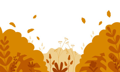vector orange nature floral background with copy space for banner, beautiful orange design template 