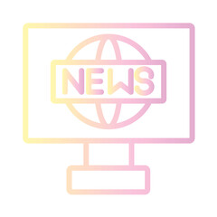 Poster - News Monitor Press Gradient Outline Icon