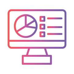 Poster - Business Chart Diagram Gradient Outline Icon
