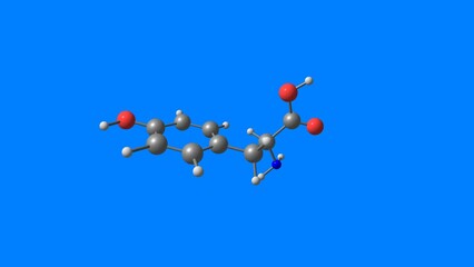 Wall Mural - Tyrosine molecule rotating video Full HD