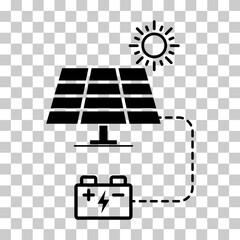 Wall Mural - Solar panel icon, green power technology, ecology alternative energy vector illustration