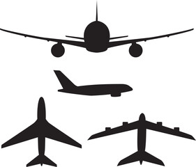 Wall Mural - Airplane silhouettes icons