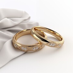 wedding rings on white