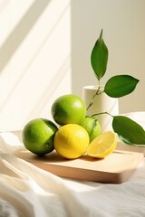 Wall Mural - Limes on table top, minimal style.