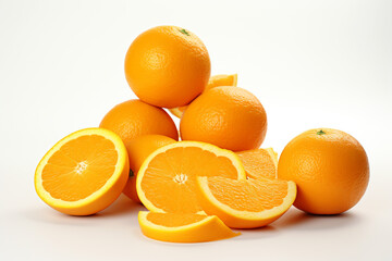 Wall Mural - Orange fruit on white background