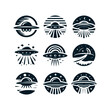 set of ufo logo vector	