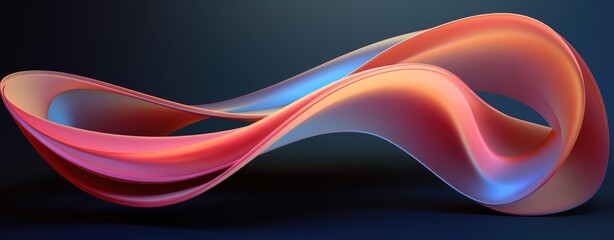 Fototapete - 3D Modern Abstract Design Shiny skin glass wave future