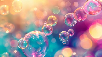 Poster - Group of Floating Bubbles in the Air