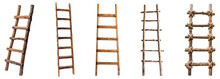 Wooden Ladder Png Collection Isolated On White Or Transparent Background, Wood Rustic Ladder And Rope Ladder Hd
