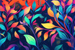 Abstract background with exotic tropical leaves