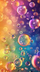 Aufkleber - Floating Bubbles in the Air, A Multitude of Glistening Spheres Delicately Afloat