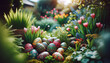 colorful hidden easter eggs hidden in the garden