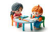 © DURIS Guillaume - Personnage en pâte à modeler : Petit garçon apprenant à écrire