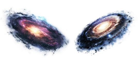 Wall Mural - set of galaxy isolated on transparent background.