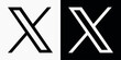 black and white new Twitter x logo icon