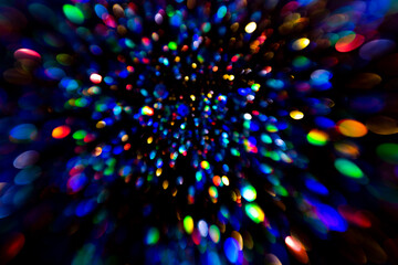 Bright shiny glowing bokeh art background. Festive abstract colorful background with bokeh defocused lights. Lights bokeh. Abstract background for overlay design.